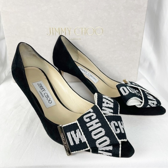 Jimmy Choo Tegan 60mm Pointed Toe Heels Black - Picture 2 of 8